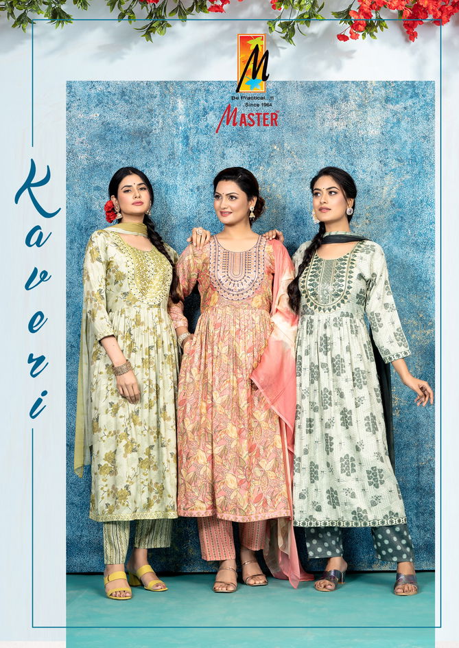 Kaveri By Master Capsule Printed Long Kurti With Bottom Dupatta Wholesale Shop In Surat